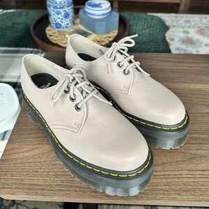 Dr. Martens 1461 Quad II Shoe Platform Leather Vintage Taupe Unisex US8